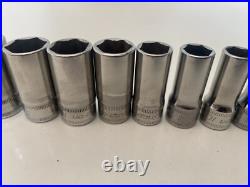 Snap On Tool 3/8 Semi Deep Flank Drive Socket Set 6-20mm 6pt Missing 13mm