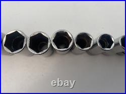 Snap On Tool 3/8 Semi Deep Flank Drive Socket Set 6-20mm 6pt Missing 13mm