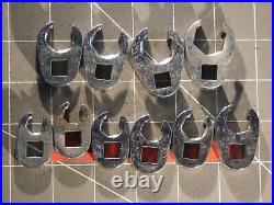 Snap On Tools 10Pc Metric 3/8 Dr Flare Nut Crowfoot Wrench Set 9MM 18MM 6Pt