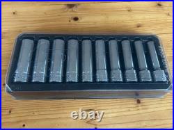Snap On Tools 10pc 1/2 6pt Metric Flank Drive Chrome Deep Socket Set 310TSM