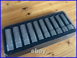 Snap On Tools 10pc 1/2 6pt Metric Flank Drive Chrome Deep Socket Set 310TSM