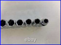 Snap On Tools 1/2 Deep Chrome Metric Socket Set 6pt 10-20mm 10pc Vintage 1989