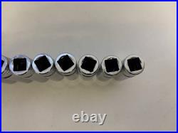 Snap On Tools 1/2 Deep Chrome Metric Socket Set 6pt 10-20mm 10pc Vintage 1989