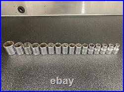 Snap On Tools 1/2 Drive 6pt Shallow Sockets 10-24 + 27mm