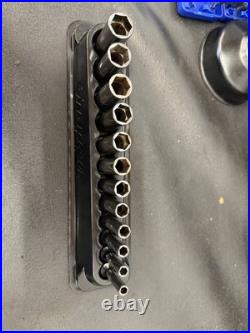 Snap On Tools 1/4 Drive 4-15mm Deep Socket Set 4.5mm Flank Drive, 14-Piece