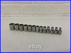 Snap On Tools 1/4 Shallow Socket Set 4-15mm Inc 5.5mm 6pt Metric 13pc Set Used