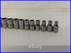 Snap On Tools 1/4 Shallow Socket Set 4-15mm Inc 5.5mm 6pt Metric 13pc Set Used