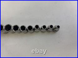 Snap On Tools 1/4 Shallow Socket Set 4-15mm Inc 5.5mm 6pt Metric 13pc Set Used