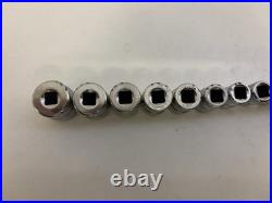 Snap On Tools 1/4 Shallow Socket Set 4-15mm Inc 5.5mm 6pt Metric 13pc Set Used