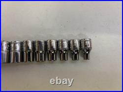 Snap On Tools 1/4 Shallow Socket Set 4-15mm Inc 5.5mm 6pt Metric 13pc Set Used