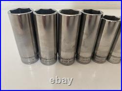Snap On Tools 3/8 Deep Flank Drive Socket Set 6-20mm 6pt 15pc Set