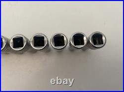 Snap On Tools 3/8 Deep Flank Drive Socket Set 6-20mm 6pt 15pc Set