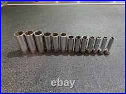 Snap On Tools 3/8 Drive Deep Sockets 7-19mm