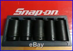 Snap On Tools 5 Pc 1/2 Drive Metric 6 Pt Deep Impact Socket Set 305SIMMY MINT