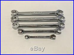 Snap-On Tools 5pc SAE Flare Nut Line Wrench Set RXFS605A 1/4-13/16 USA Made