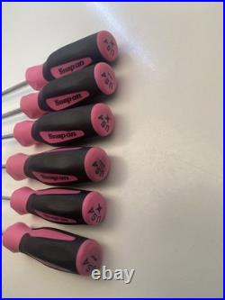 Snap On Tools 6pc Pink Soft Grip Combination Screwdriver Set