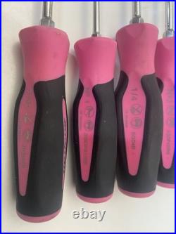Snap On Tools 6pc Pink Soft Grip Combination Screwdriver Set