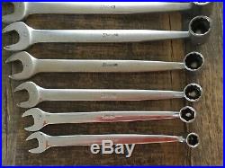 Snap On Tools 9-Piece SAE Open & Socket End Combo Wrench Set 3/8-7/8