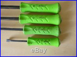 Snap On Tools Green Hard Handle 4 Piece Striking Pry Bar Set Lever SPBS704AG