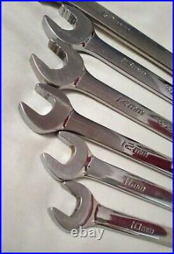 Snap On Tools Metric Wrench LOT of 6 Chrome 10-11-12-14-15-19