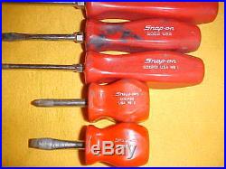 Snap On Tools Red Handled Screwdriver Set 8 Pc