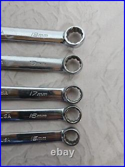 Snap On Tools SOEXM Metric 5 Pc Standard Length 12 Pt Wrench Set 15m-19mm