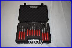 Snap On Tools SRPCR112R 12 PC Snap Ring Pliers Set withStorage Foam Case USED