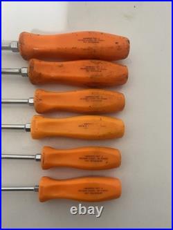 Snap On Tools Screwdriver Set Harley Davidson Old Style Hard Handle 6pc Set