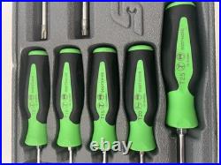 Snap On Tools Torx Screwdriver Set Green Handle T8-T45 With Tray SGDTX