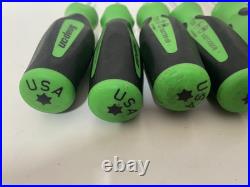 Snap On Tools Torx Screwdriver Set Green Handle T8-T45 With Tray SGDTX