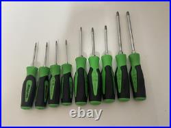 Snap On Tools Torx Screwdriver Set Green Handle T8-T45 With Tray SGDTX