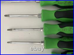 Snap On Tools Torx Screwdriver Set Green Handle T8-T45 With Tray SGDTX