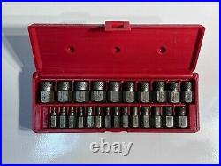 Snap-On Tools USA 24pc Multispline Screw Extractor Set Red Case 1/8-7/8 REX25A
