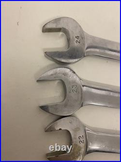 Snap On Tools Vintage Spanner Set 20-24mm Old Logo 5pc Set OEXM