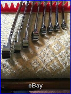 Snap On USA Set Of 8 Extra Long Off-set Ring Spanners Xdhm 8-20mm Flank Drive