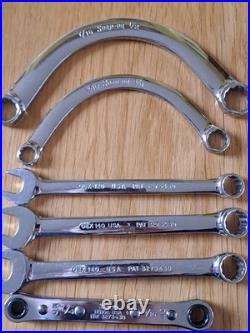 Snap On vintage tools in various Sizes Ring And Open Ended & Ratchet and socket