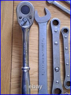 Snap On vintage tools in various Sizes Ring And Open Ended & Ratchet and socket