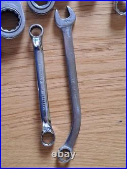 Snap On vintage tools in various Sizes Ring And Open Ended & Ratchet and socket