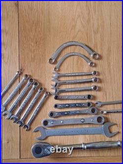Snap On vintage tools in various Sizes Ring And Open Ended & Ratchet and socket