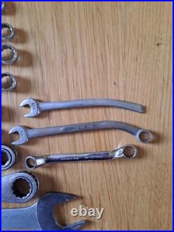 Snap On vintage tools in various Sizes Ring And Open Ended & Ratchet and socket