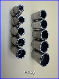 Snap on 10 pc 1/4 Drive 12-Point SAE Shallow Socket Set (3/16-9/16)