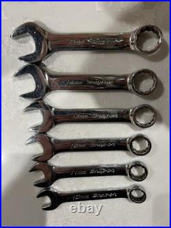 Snap on 10 piece Metric 10 19mm midget combination wrench set OXIM710B stubby
