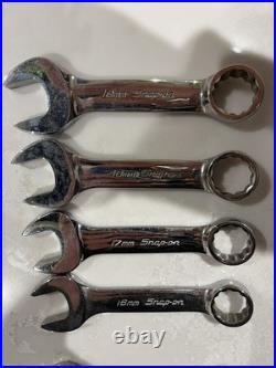 Snap on 10 piece Metric 10 19mm midget combination wrench set OXIM710B stubby