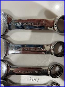 Snap on 10 piece Metric 10 19mm midget combination wrench set OXIM710B stubby