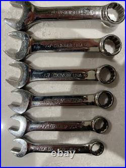 Snap on 10 piece Metric 10 19mm midget combination wrench set OXIM710B stubby