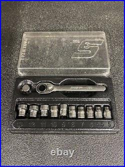 Snap-on 112RTSMA 12pc 1/4 Metric Flank Drive Low Profile Ratchet & Socket Set