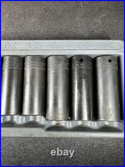 Snap-on 15 Piece 1/2 6-Point Flank Drive Deep Impact Socket Set