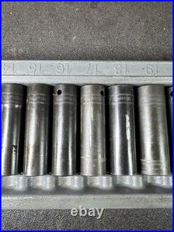 Snap-on 15 Piece 1/2 6-Point Flank Drive Deep Impact Socket Set