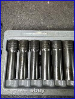 Snap-on 15 Piece 1/2 6-Point Flank Drive Deep Impact Socket Set