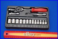 Snap-on 17 Pc 1/4 Drive 6 Point Metric General Service Set 117TMMR SHIPS FREE